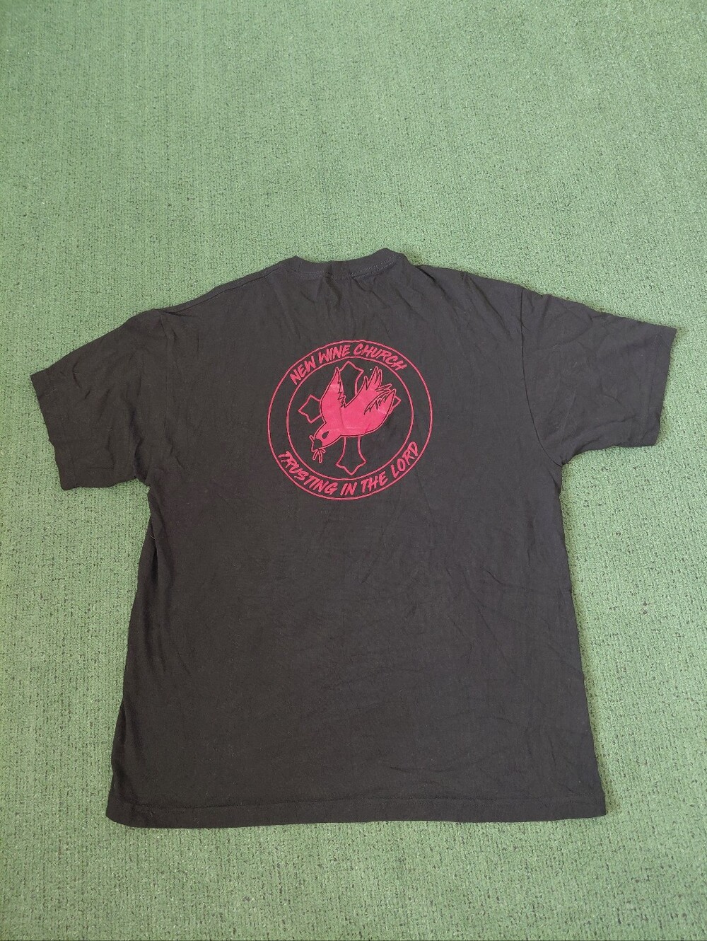 New Wine Church 25th Anniversary Edition Logo Cross Dove Black T Shirt Sz XL